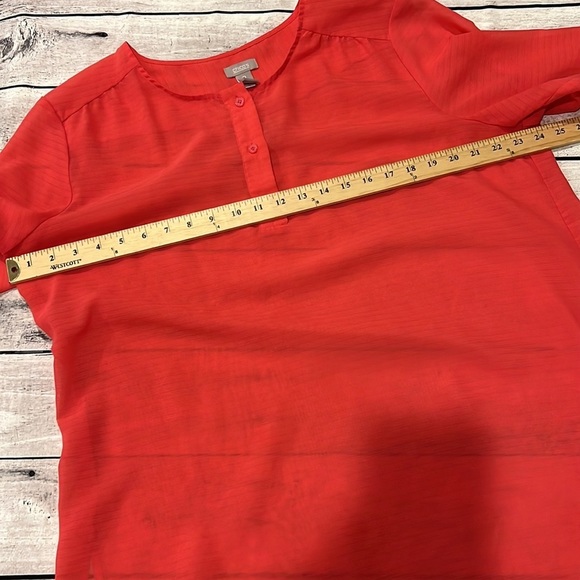 Chico’s Sheer Loose Coral Blouse Sz 3 - Picture 3 of 4